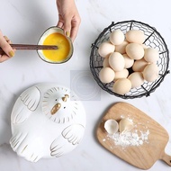 ♞NN Ceramic Stainless Steel Mesh Wire Chicken Egg Basket Holder Kitchen Storage Organizer