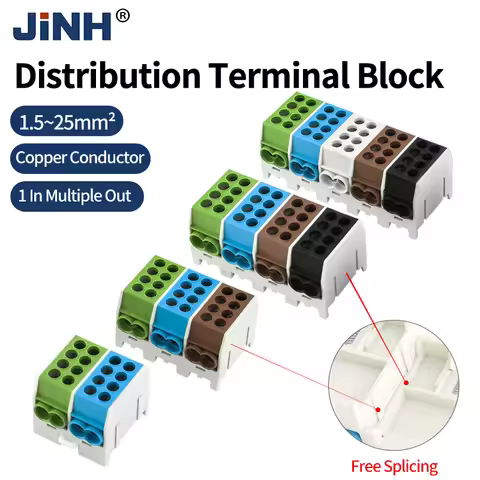 Distribution Honeycomb Terminal Blocks JHT3 100A-2Pins (1x25,1x16 / 1x25,1x16) Splice Wire Connector