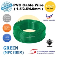 100% Pure Copper Cable Wire 1.5MM 2.5MM 4.0MM PVC Cable Wire Pure Copper SIRIM APPROVED & NON SIRIM