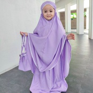 Elzatta Koleksi Mukena Anak Adem Bahan Rayon Silk Warna Pastel Polos Reysha