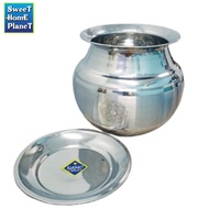 Stainless Steel Floral Festival Ponggal Pot With Lid 2L 2.9L 4.3L Pongal Handi Milk Pot Rice Pot
