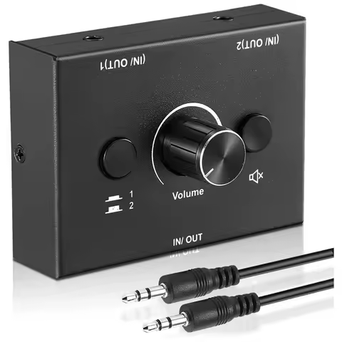 vend 3.5mm Audio Switcher, 2 Input 1 Output/1 Input 2 Output Audio Splitter Switcher, Audio Switcher