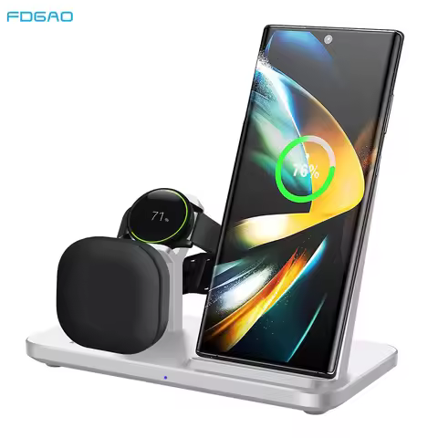 3 in 1 Wireless Charger For Samsung Galaxy S24 S23 S22 S21 Watch 6 pro/5/4/3 Active 1 2 Buds Pro Plu