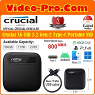 Crucial X6 500GB / 1TB / 2TB Portable SSD (Read Up To 800MB/s) CT500X6SSD9 / CT1000X6SSD9 / CT2000X6