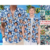（Custom Face） Hawaiian Shirt: Personalized Family Photo Tropical Shirt, Fathers Day Gift