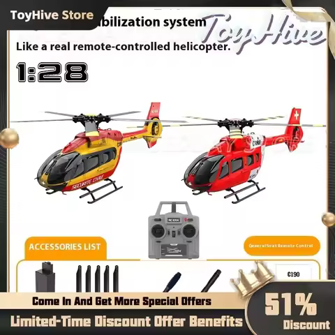 Rcera Remote-Controlled Helicopter C190 Dual Brushless 6-Channel Single Rotor Aileron Free Tail Duct