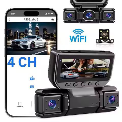 4Camera 360 Degrees Car DVR 1080P Video Recorder WiFi APP DashCam 4Channel Front Left Right Rear Vie