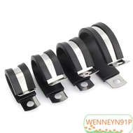 WENNEYN91P Rubber Lined Clips, Metal Durable Wiring Hose Clamp, Creative R-type Useful Pipe Mounting