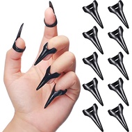 10 Pieces Finger Claws Rings Full Finger Set Retro Metal Nail Punk Rock Nail Finger Armor Gothic Tal