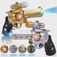 Children Electric Sound Light Flash Toy Gun Vibrating Projection Fake Pistol No Bullets Safe Cool Bi