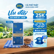 Cà phê nguyên hạt Bình Minh Lekofe 100% Robusta Đắng đậm chát nhẹ Túi 1000g
