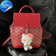 Goyard Mini Backpack Lychee Grain Cowhide Large Capacity Dog Tooth Drawstring Hidden Buckle Commuter