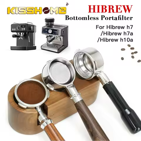 Coffee Bottomless Portafilter 58mm 3 Ears Stainless Steel With 2-Cups Filter Basket For Hibrew H10a 