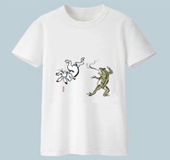 鳥獸戲畫-青蛙與兔子摔角-短袖T恤