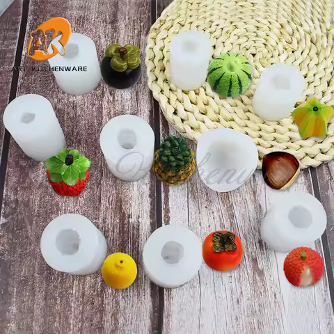 3D Mini Fruit Strawberry/Lemon/Mango Design Silicone Mold DIY Thai Luchu Fondant Chocolate Mould Cak