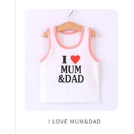 I love Mum & Dad baby singlet cotton comfortable