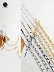 suitable for CHANEL¯ White leather chain bag chain decompression shoulder strap Messenger accessories high-end bag belt Coach mk