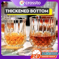 Crossto Whisky glass crystal cup Coffee cup Gelas wiski Wine glass Thicken bottom beer cup water cup 厚底威士忌玻璃酒杯