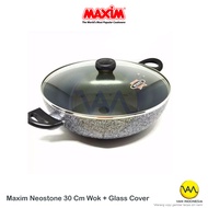 Wajan Wok Pan Anti Lengket Marble Ceramic Wok MAXIM NEOSTONE 30 cm