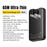 Essager 65W เครื่องชาร์จ GaN แบบบางเฉียบที่ชาร์จสำหรับเดินทาง1TypeC1USBA อุปกรณ์หลายอย่างชาร์จเร็วหล