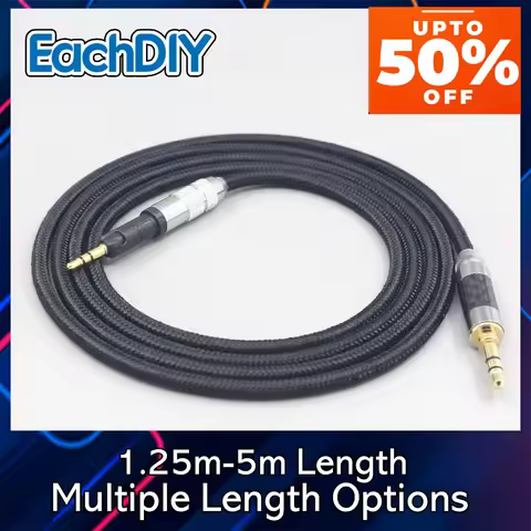 6.5mm XLR 4.4mm Super Soft Headphone Nylon OFC Cable For Audio Technica ATH-M50x ATH-M40x ATH-M70x A