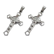 3cm Pointed Benedict Cross Pendant (1pcs) Silver M3/41A - Cross Pendant - Benedict Pendant - Benedic