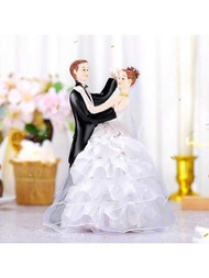 婚禮蛋糕頂部新娘和新郎跳舞人偶,用於婚禮和訂婚派對的裝飾品,有趣的婚禮夫婦人偶禮物,款式隨機