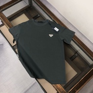 T-shirt Prada/ T-shirt kasual Prada bercorak T-shirt bergaya T-shirt kasual fesyen lelaki HKLP