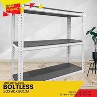 M.PERABOT Boltless DIY Racking Solid Steel 30CMx90CMx90CM - Multipurpose Racking