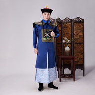 影视服装清朝缎面绣花官员侍郎官服朝服臣服王爷剧组群演古装演出4.1 Film and television costumes: Qing Dynasty satin embroidered offic