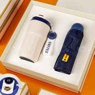 Business Gift Box Gift Set (Thermal cup + Rain umbrella) for colleagues, teachers, friends