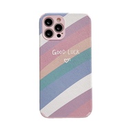 PU Soft สำหรับ Apple IPhone 11 12 Pro Max เลนส์ป้องกัน Rainbow เคสกันกระแทกพิมพ์ลายสำหรับ IPhone XR XS Max 6 7 8 Plus ปลอกการ์ตูนน่ารักฝาหลัง