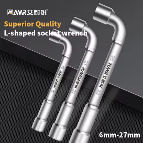 AMR L-shaped Pipe Socket Wrench Car Repair Tool Set Shaped Hexagonal Spanner Hand Tool Set Wrenchs C