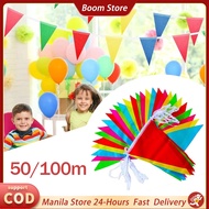 50/100M Colorful Fiesta Flag Triangular String Flags Fiesta Banderitas Flag Banne Thickened Rope