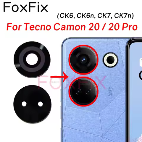 Back Camera Lens Glass For Tecno Camon 20 20 Pro CK6 CK6n CK7 CK7n Rear Main Camera Cover Replacemen