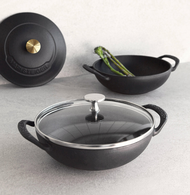 MARI STEIGER Cast Iron Baby Wok Rice Cocote Grill Pan Lid Collection