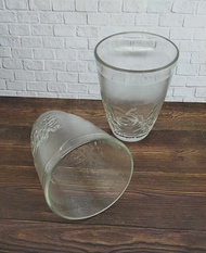 GELAS KACA MOTIF BUNGA 6 PCS GELAS BELING GELAS KOPI 1/2 LUSIN