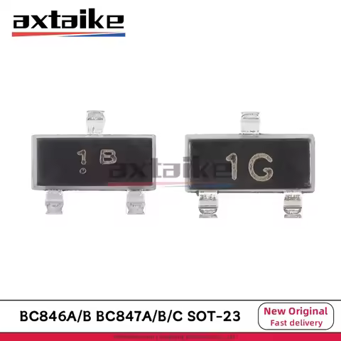 100PCS BC847 BC846 BC846A 1A BC846B 1B BC847A 1E BC847B 1F BC847C 1G SOT-23 SMD NPN 45V 65V 100mA 0.