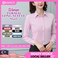 🇲🇾 DESINCE Women Office Wear Formal Long Sleeve Shirt Blouse Women Baju Kemeja Wanita WT 012
