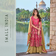 {**ส่งฟรี**} SMALL INDIA 🌸 Pure Georgette Suit Set เซ็ท3ชิ้น 🌸 Beautiful Suit Set For Women