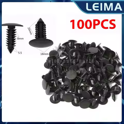 100Pcs 8mm Auto Fastener Fit Hole Nylon Car Clips Fender Bumper Shield Retainer Plastic Rivet for GM