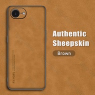 Jingsanc Leather Casing For iPhone 16e Case Luxury Sheepskin Silicone Soft TPU Phone Casing Simple S