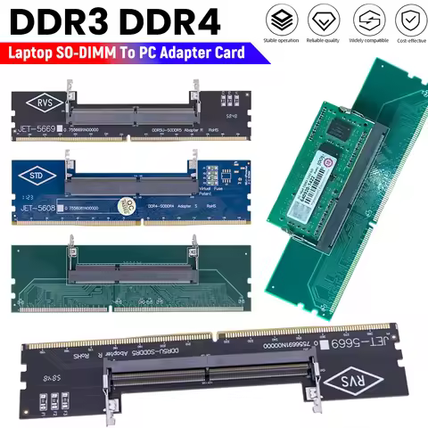 DDR4 DDR3 Memory RAM Connector Laptop To Desktop Adapter SO-DIMM To PC DIMM DDR3 DDR4 DDR5 Memory Ad