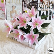 KI 7Heads/Branch Handmade Perfume Artificial Lily Flower Bouquet/DIY Home Wedding Bridal Wreath Vale