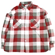 เสื้อเชิ้ตแขนยาวผ้าสักหลาดลายตาราง B omnivore 2025AW UNS24033B-B0 ไซส์ L สีแดง ทรงบีเวอร์ [ใหม่] [มื