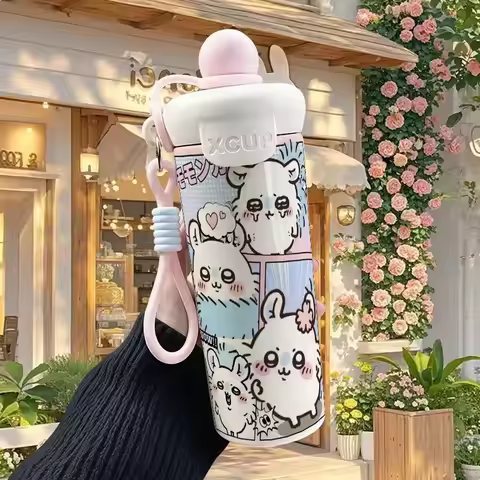 Chiikawa Momonga 316 Stainless Steel Thermos Cup Large Capacity Portable Direct Drink Water Bottle T