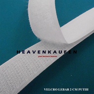 Velcro Kretekan Prepetan Velcow HOOK And Loop 2 cm Wide White Meter