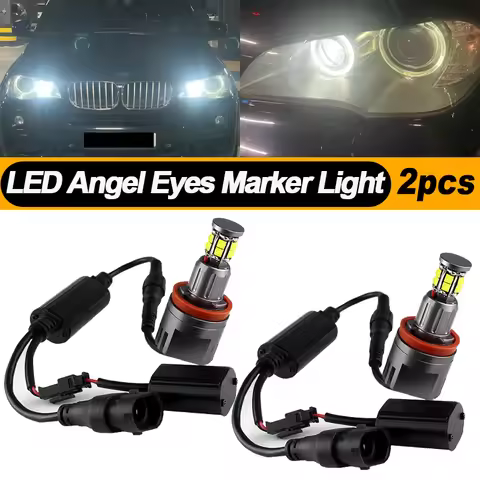 2PCS For BMW 1 5 6 7 series E82 E87 E60 E61 E63 E64 F01 F02 LED Angel Eyes Marker Lights Bulb CANbus