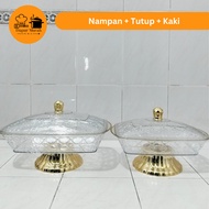 Rectangular Basi + Lid + Legs Plastic Tray/ Serving Tray/ Buffet/ White/