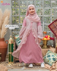 ZULAIKHA - Abaya Set Hijab - Abaya Ceruty Baby Doll - Abaya Anak Putih - Manasik Haji Anak Tk